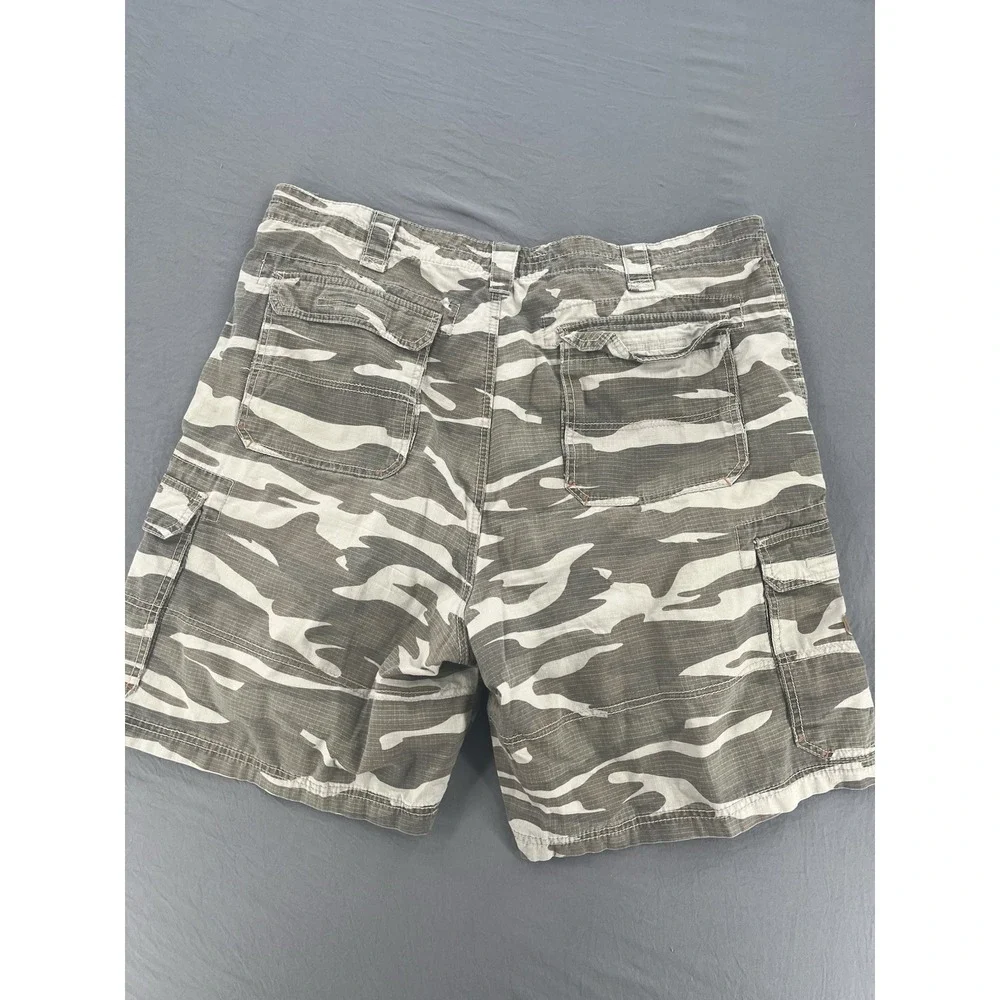 Cabela's Cargo Shorts Men 40 Camo Rip Stop Outdoors Hiking Workwear Pockets
